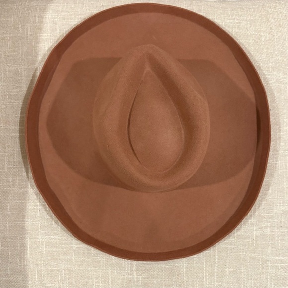 Universal Thread Accessories - Rose Pink Wide Brim Wool Fedora Hat